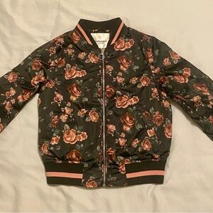 Urban Republic Kids Floral Puffer Jacket - Black and Brown